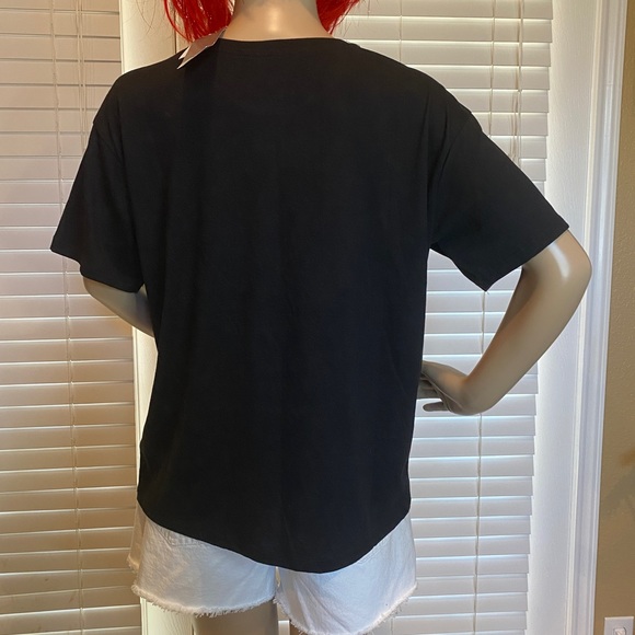 Disney Minnie Mouse Distressed Graphic Tee Shirt T-Shirt Top Black Sz Large NWT - Picture 3 of 4